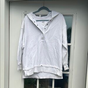 Aerie White Buttoned Pullover
